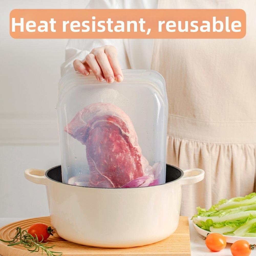 1600ml Food Storage Bag Silicone Meal Prep Bag New Reusable Freezer Bag Travel Use