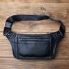 NZPJ Herren Echtleder Bauchtasche Erste Schicht Leder Lässige Brusttasche Weiches Leder Ein-Schulter Crossbody Tasche Mann Gürteltasche