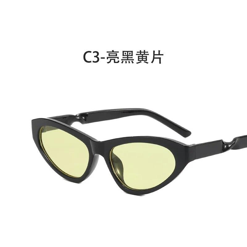Small Frame Retro Cat Eye Sunglasses Punk Hip Hop Sun Glasses Twisted Fried Dough Twist Leggings Men's Women's Sunglasses