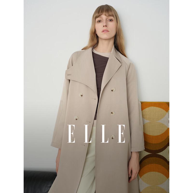 ELLE Women s French-Style Long Trench Coat S