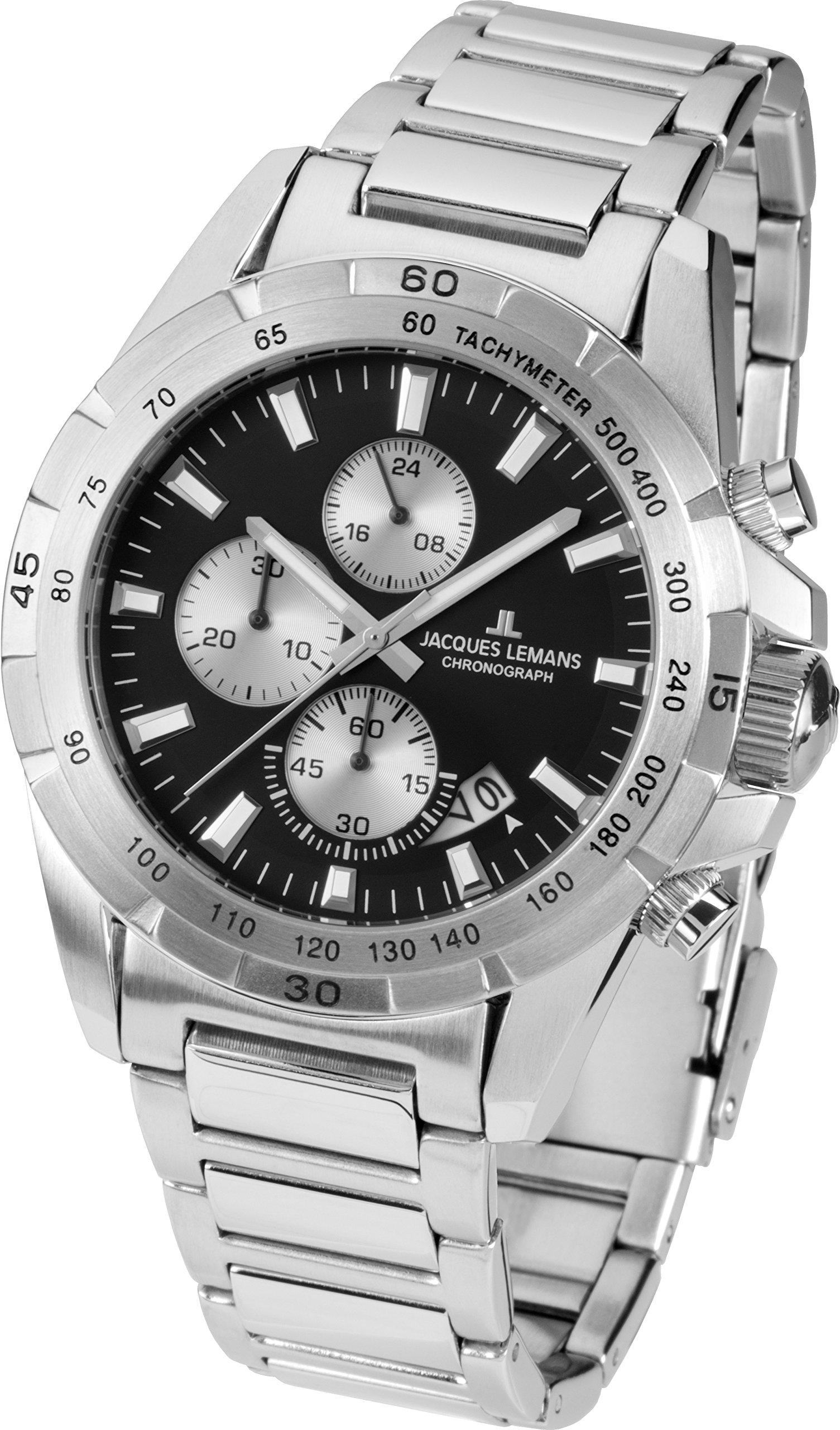 

Основные моменты дизайна хронографа Jacques Lemans Liverpool 1 1826d – мужские