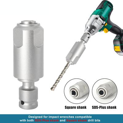 Adapter zum Umrüsten von Schlagschraubern auf elektrische Hämmer. Konvertiert auf SDS-Plus/Vierkantschnittstelle zur Verwendung mit Bohrmaschinen/Schlagschraubern.