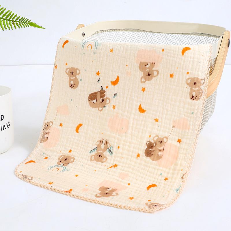

Infant Pure Cotton Gauze Towel Set: 4-Layer Baby and Kids Bib & Face Cloth 25*50cm (30g)