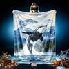 1pc Snug Orca Whale Sea Scene Blanket, Lightweight and Durable Print Blanket, Perfect for Home, Couch, Bed, Picnic, Travel, Office
