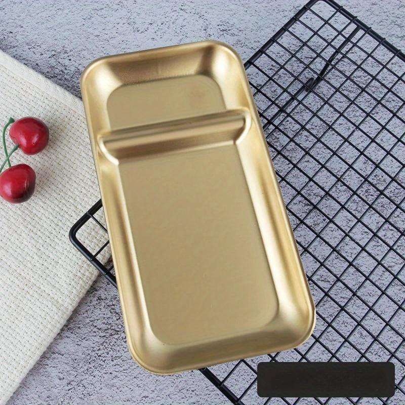 1pc Stainless Steel Food Tray Fruit Snack Serving Plates Tableware Dumpling French Fries Dishes Kitchen Restaurant Utensils