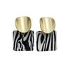 New 111 silver needle personalized design plaid earrings women's, European and American exaggerated geometric square earrings temperament earrings