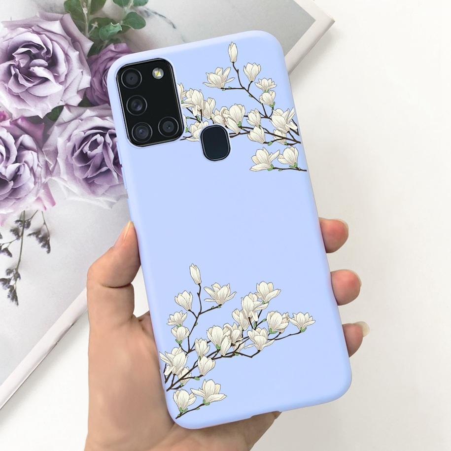 For Samsung A21S Case SM-A217F A 21S Back Cover Fashion Flower Cartoon TPU Soft Silicone Phone Case For Samsung Galaxy A21s Capa