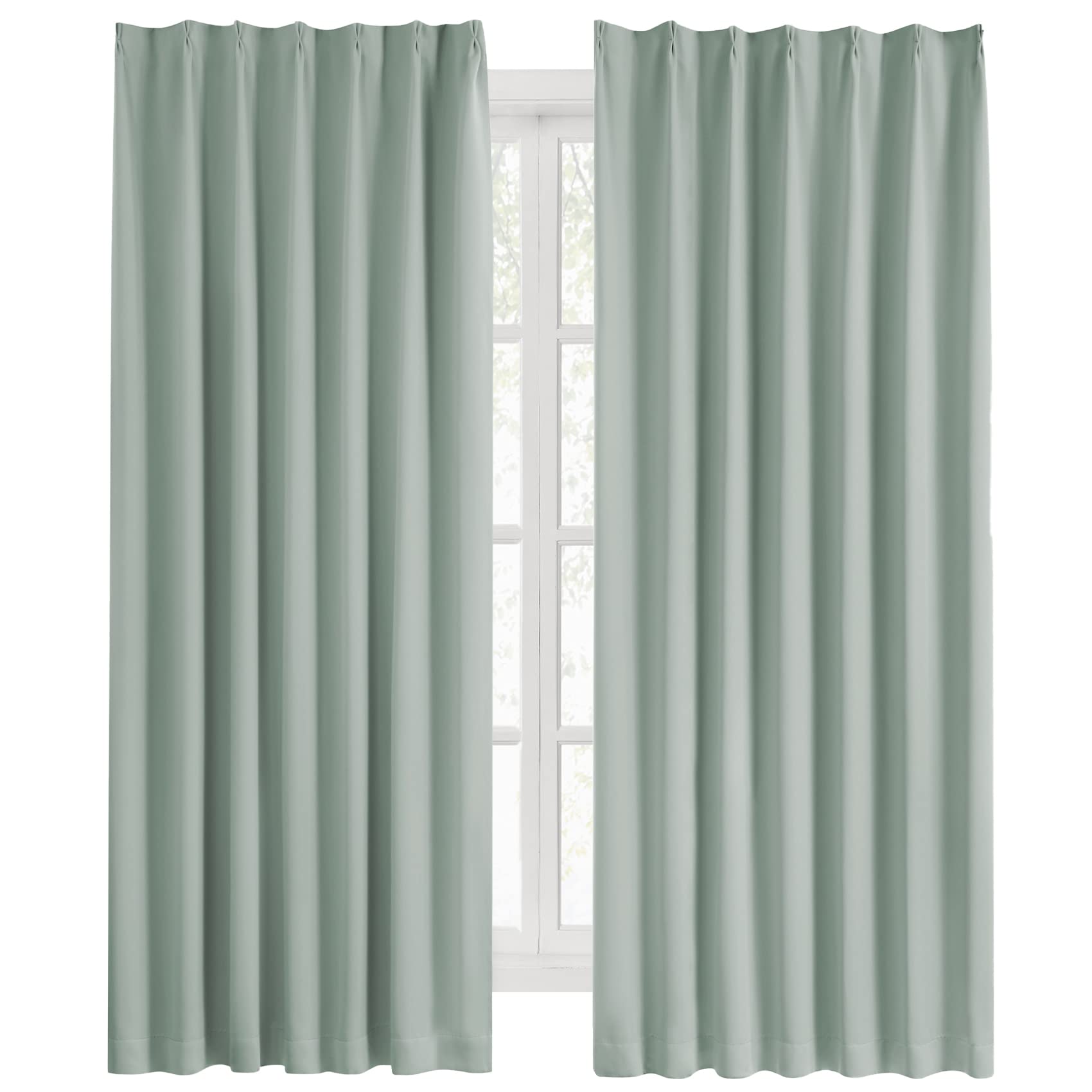 

Hansleep Уровень 1 Набор из 100 см шириной x 110 см Кардамон Термо Холод Энергия Однотонный для Гостиной 100 см шириной x 110 см Шторы, Блэкаут, 2, Длинные, Зеленый,