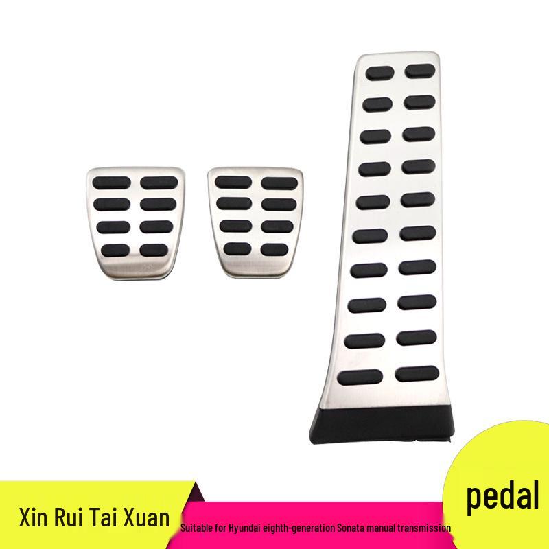 

Hyundai Sonata 8th Gen Non-Slip Throttle & Brake Pedal Covers Aluminum Alloy + Hard Rubber
