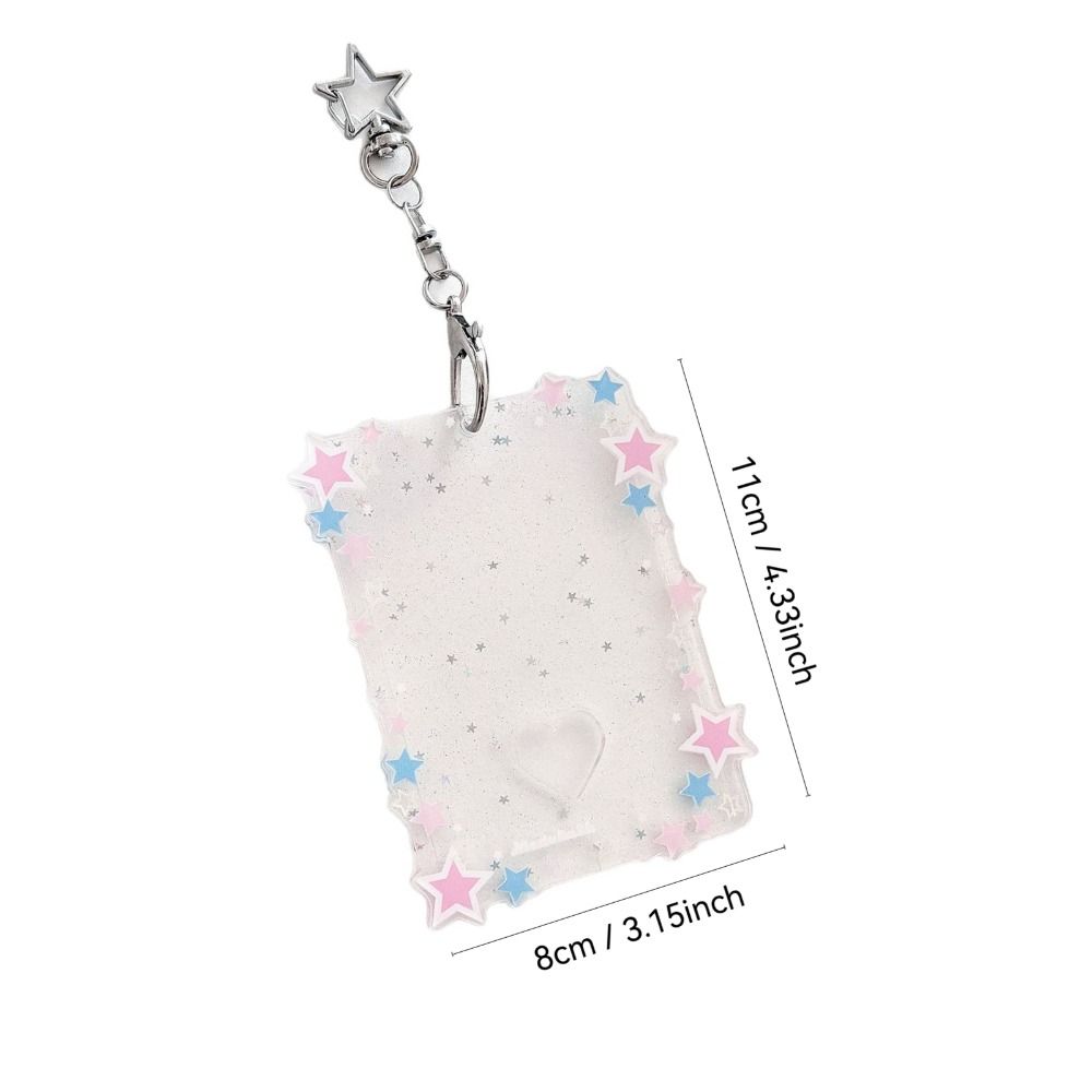 Creative 3 inch Photocard Holder Sparkling Stars Mini Idol Photo Holder Gift Acrylic Keychains