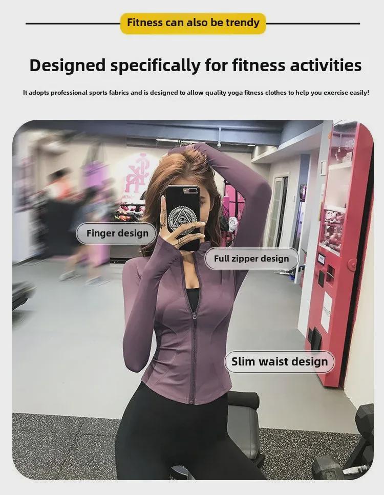 Dámská sportovní bunda na jógu 2023 Slim Fit Rychleschnoucí