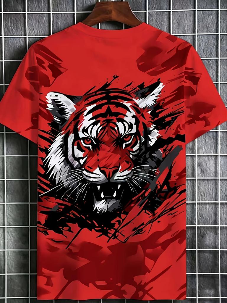 Men'S Standard Size T-Shirt. Fashionable And Versatile, Easy And Generous, Slimming Design, Trendy Frontier, Summer Essential. Outdoor Casual Or