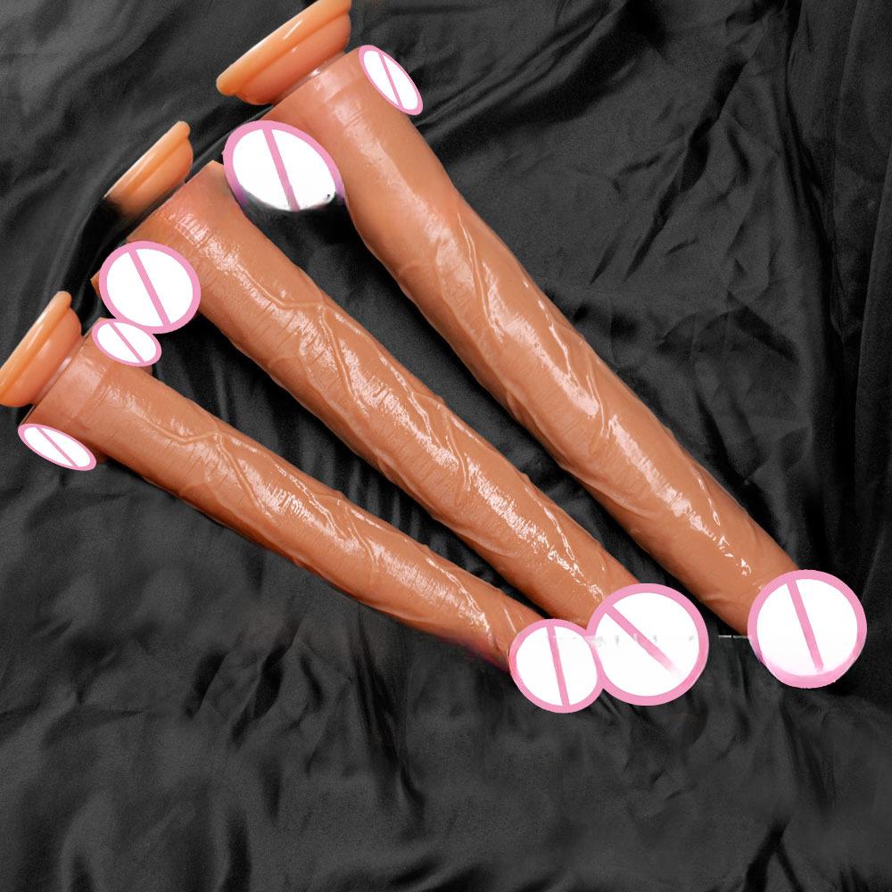 Extra-Large Realistic Dildo & Anal Plug Set - Dual-Use Manual Sex Toy for Women, Thick Body-Safe Silicone in Dark Coffee/Skin Tones