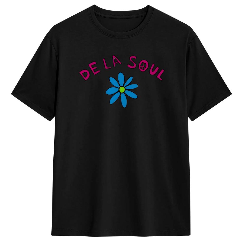 Hip Hop De La Soul T Shirt Unisexs Pure Cotton Funny TShirts Round Collar Tees Short Sleeve Clothing Printed