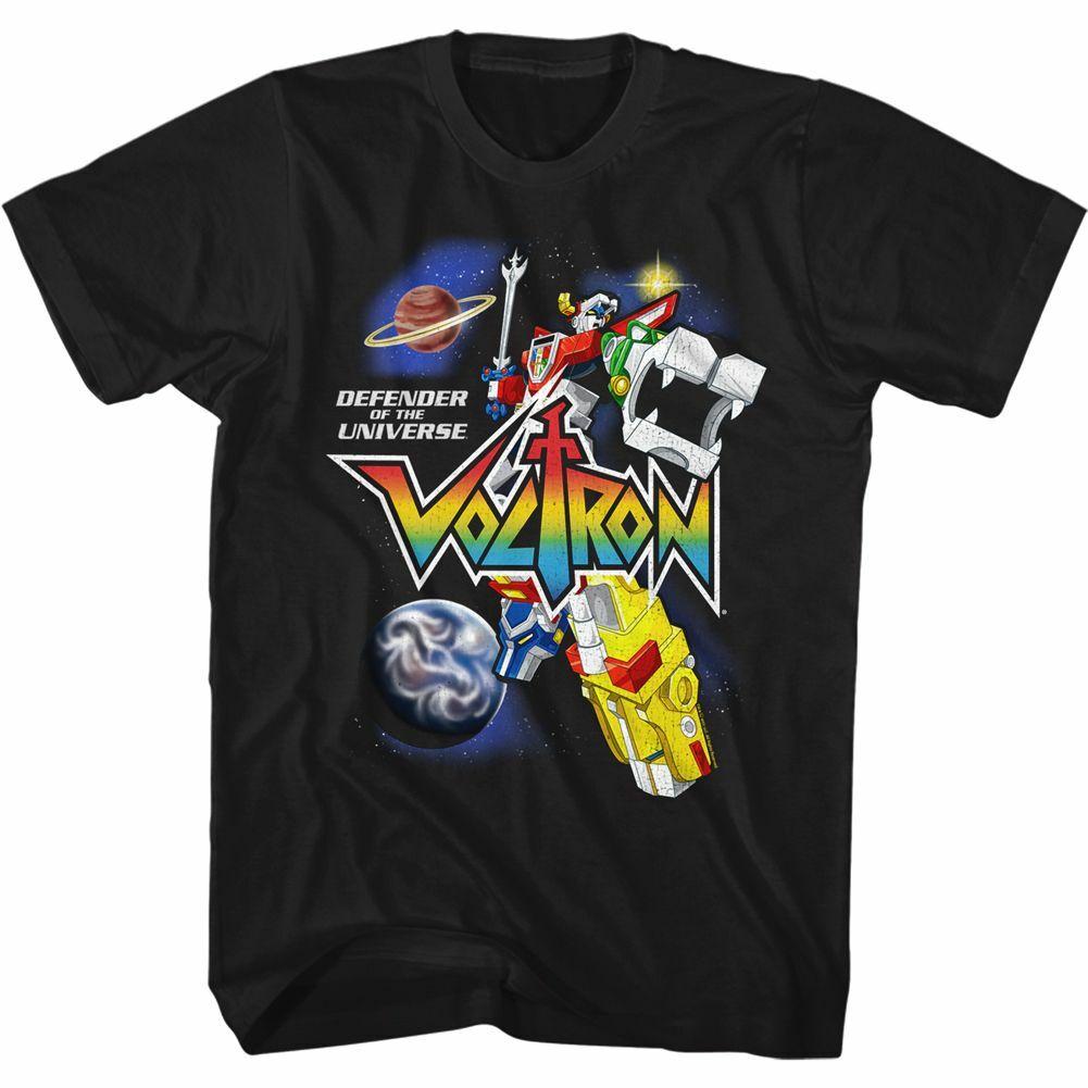 Voltron Voltron in Space Black Adult T-Shirt Mens Womens Tees Top 3XL