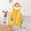 Boys' 2023 Summer Dinosaur Short-Sleeve Overalls Set - Two-Piece Outfit for Kids