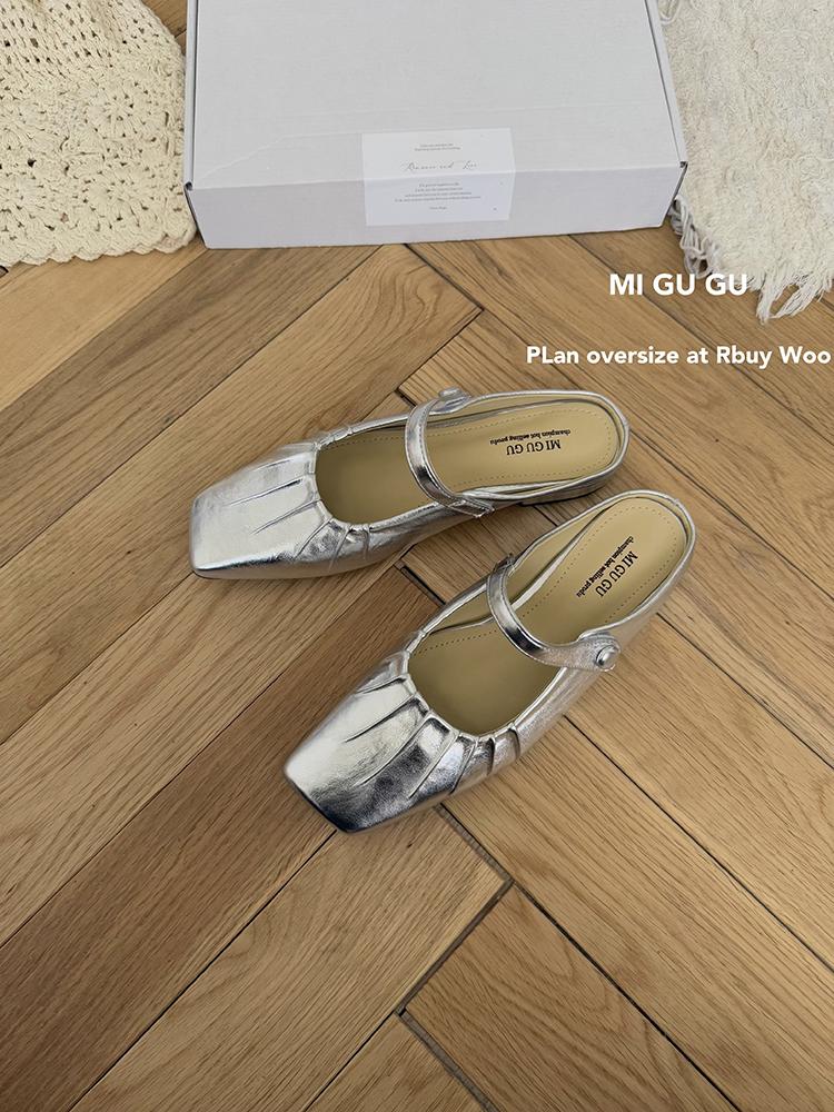 Fashion Summer Flat Sandals Woman 2025 New Square Toe Buckle Strap Breathable Satin Leisure Slingbacks Chic Mules Shoes for Ladies