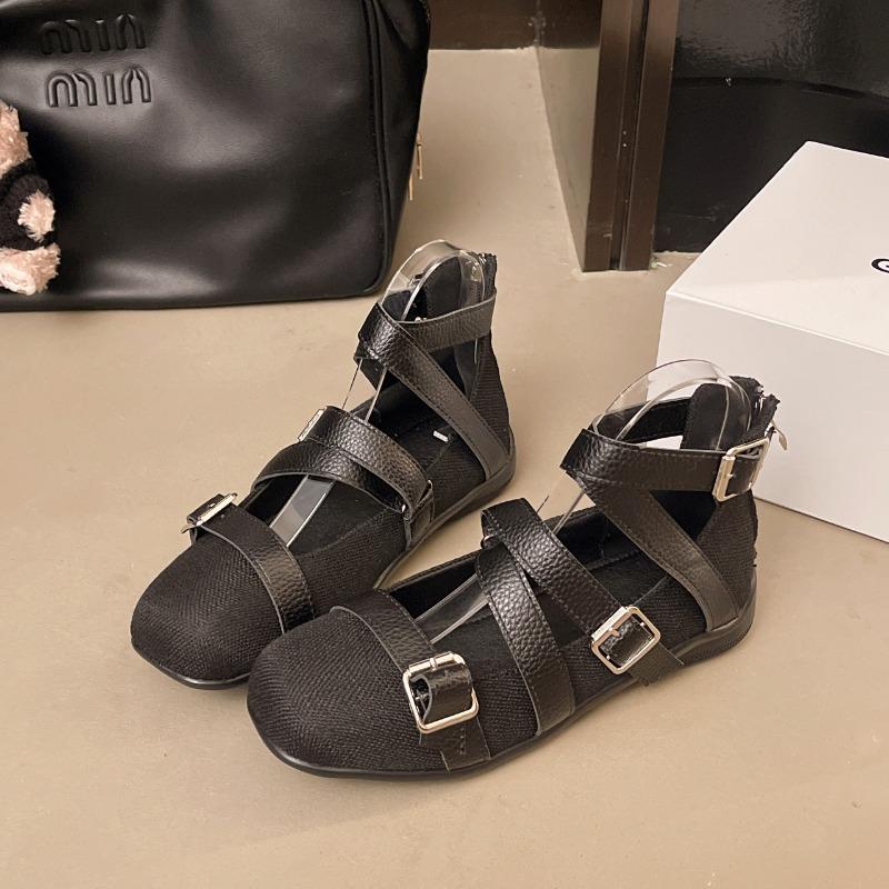 Fashion Women Flats Square Toe Loafers Shoes Casual Sport Sandals New Fashion Summer Sneakers 2025 Walking Shallow Woman Shoes