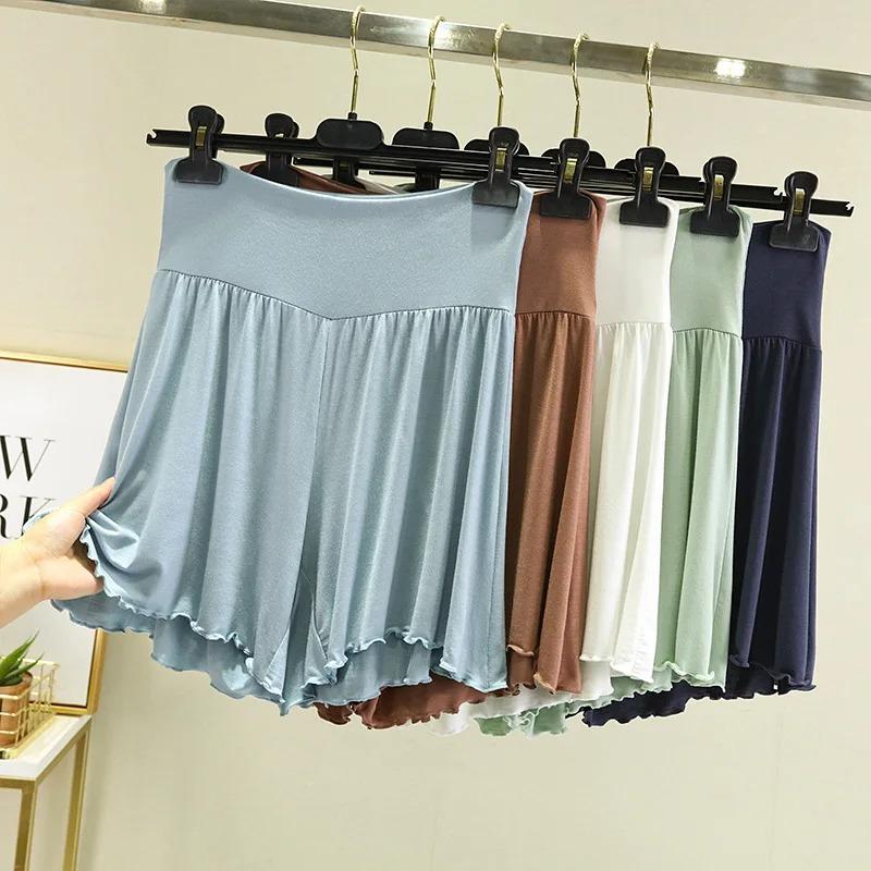 Fanan Summer Modal Summer Shorts Sleep Bottoms Women Pure Color Casual Sleepwear Pants 2026 Loose Short Home Wide Leg Pants