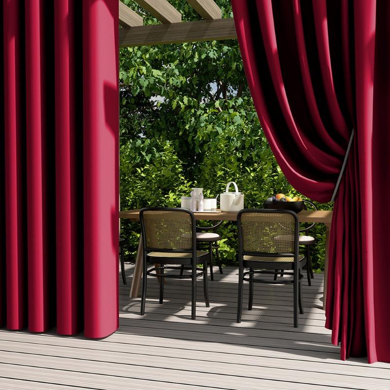 

Однотонна зовнішня штора Підходить Водонепроникна тканина Оксфорд Штора з люверсами для приватності Для альтанки Вхідного ґанку Перголи Веранди 70x120cm-27x47inch&Rod Pocket