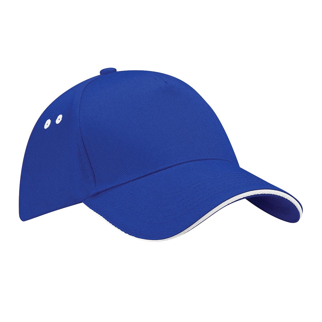 Beechfield Unisex Ultimate 5 Panel Contrast Baseballpet Met Sandwich Peak / Hoofddeksels One Size