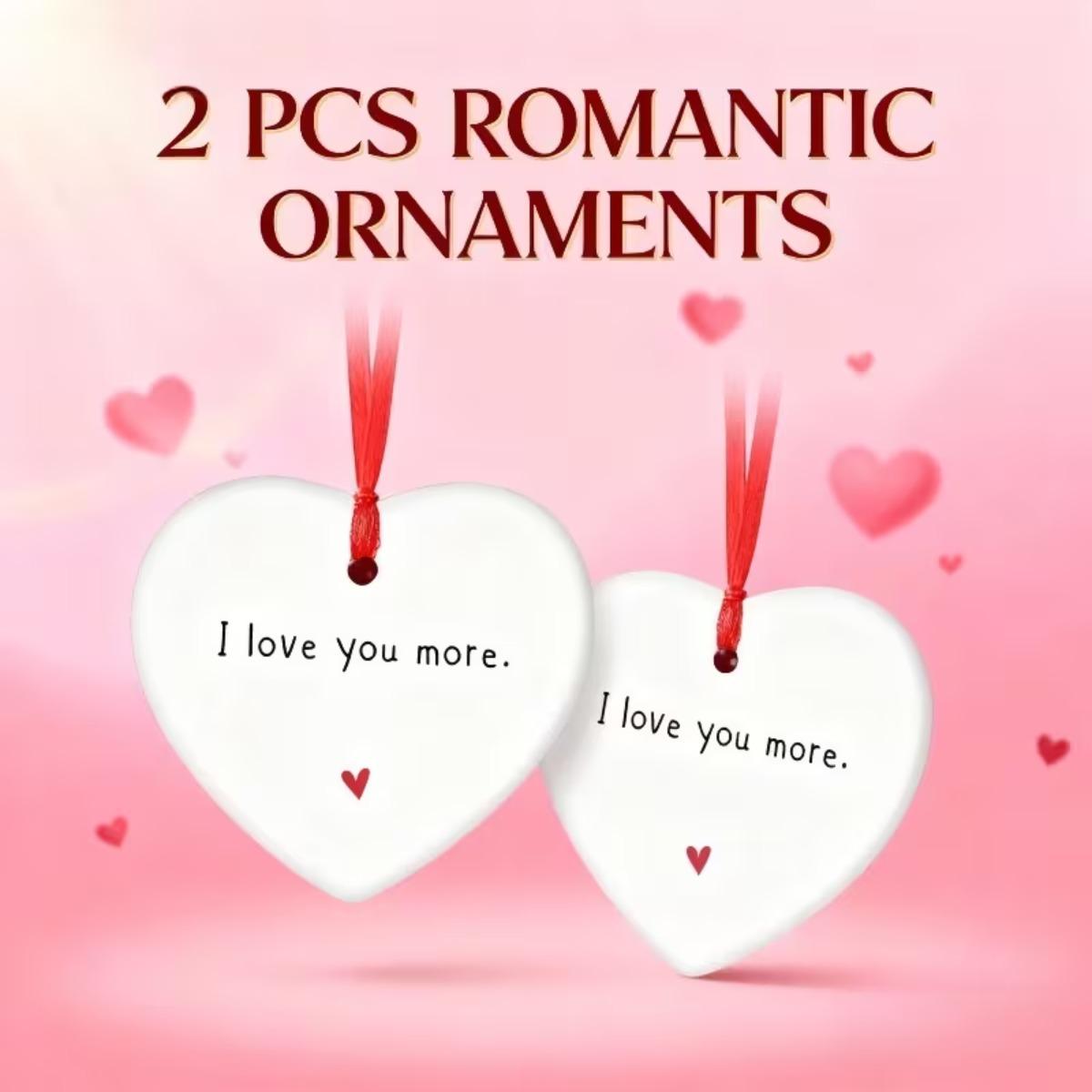

Heart Hanging Ornament I Love You More with Red Ribbon Pendant Wedding Anniversary Valentine s Day Gift Home Decor Aesthetic