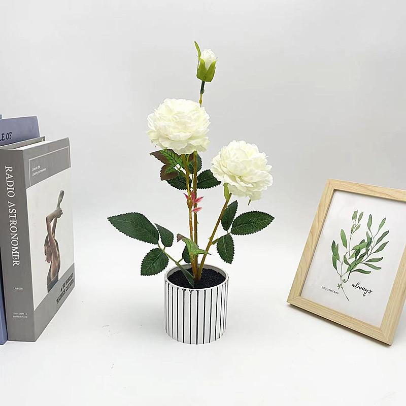 Pfingstrose Kunstblumentopf Schwarzer Sand Bonsai Indoor Heimdeko Requisite Fotografie