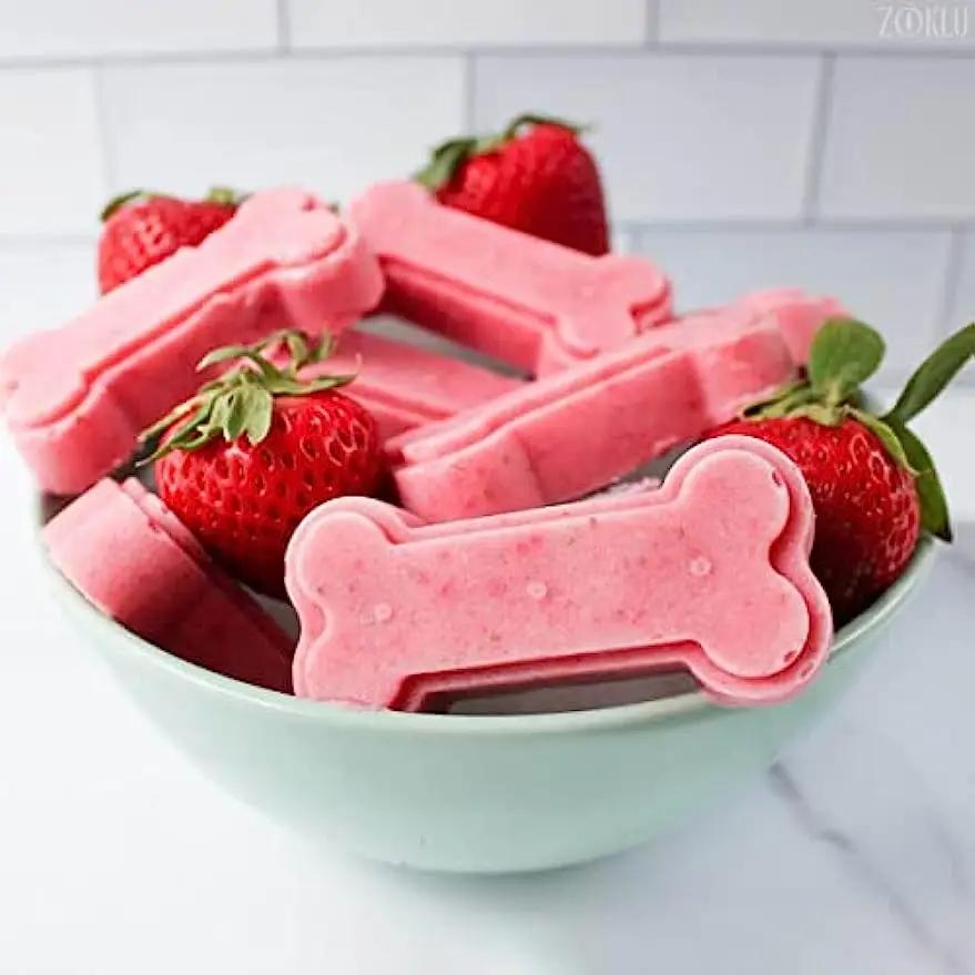 Pink and Blue Puppy Dog Paw and Bone Cake Mold Silicone Ice Cubes Chocolate Molds For Candy Crayons Non-Stick Baking Molds