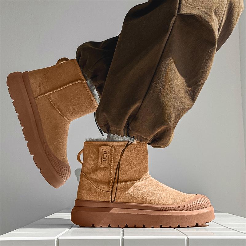 Winter thickened warm snow boots sleeve round cotton boots non-slip thick-soled velvet shoes