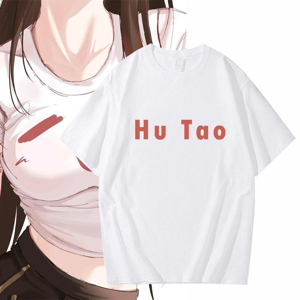 Game Genshin Impact Hu Tao Series Tshirt Cosplay Kawaii Print Funny T Shirts Summer Tee Womens Clothing Top Women S
