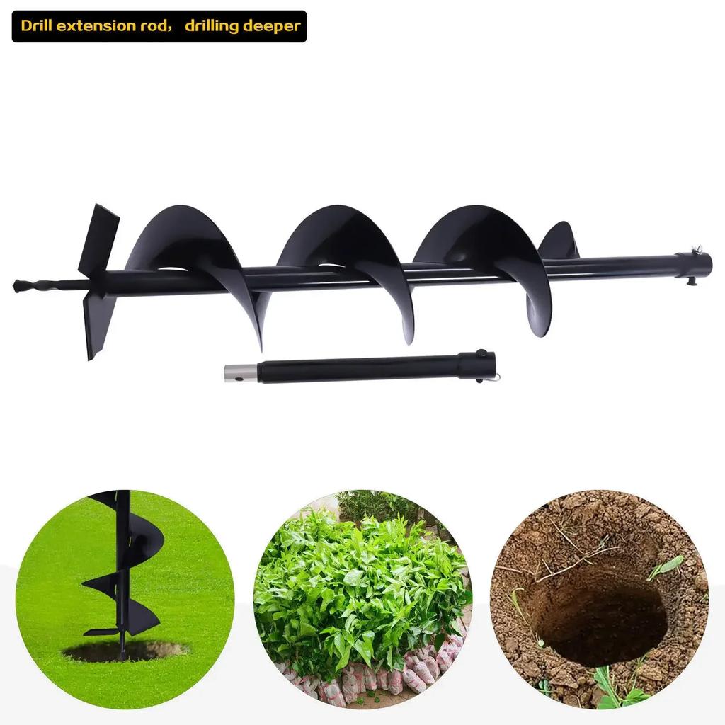 Garden Auger Drill Bit 6x31 Inch Spiral Earth Digger for Planting Post Holes Outdoor Landscaping
