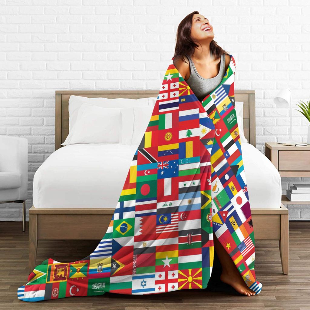 Flags Of All Countries (12) Blanket Quality Warm Soft Throw Blanket Winter Girls Boys Bedroom Comfortable Bedspread