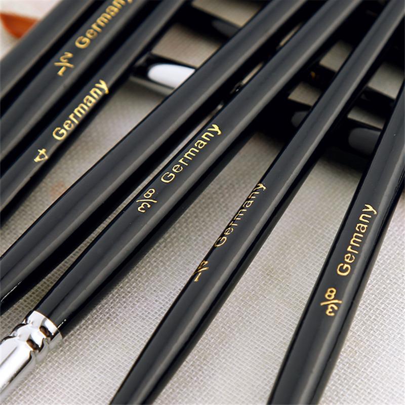 12pc Watercolors Brush Acrylic Oil Art Craft Aquarelle Paint Wooden Handle Pen Nail Artist Short Miniature Detail Painting Brush