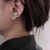 Fashion Liquid Metal Hollow Stud Earring Vintage Unusual Silver Color Irregular Metal Earrings For Women Jewelry