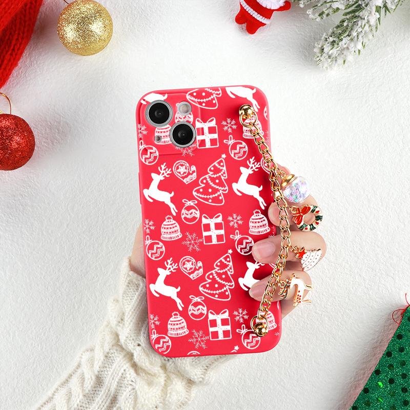 For Samsung A21S A53 A12 A13 A32 A72 A22 A23 A51 A50 A52 A70 A71 A73 A31 A40 A41 A03 S A02S A10 A33 Cute Christmas Lanyard Case
