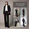 ESE-Y Women's High-Waist Commuter Wide-Leg Suit Pants