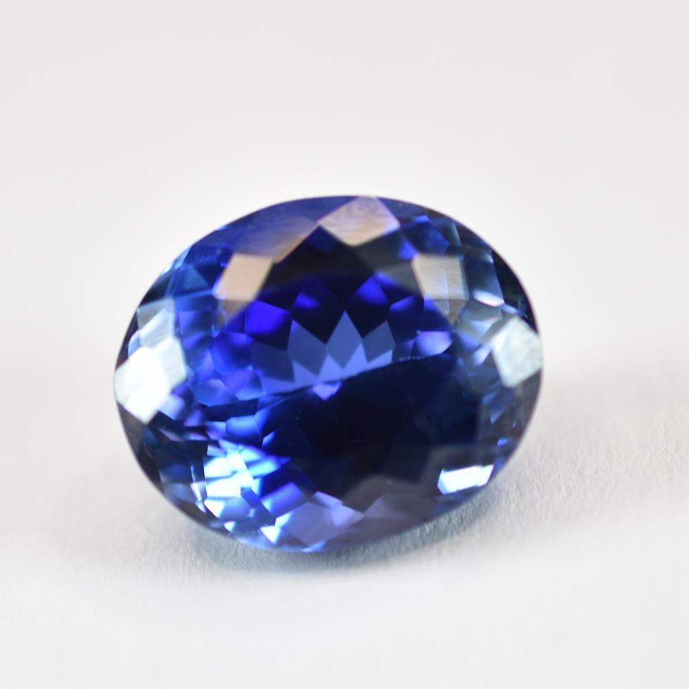 Natural Blue Tanzanite 13.85ct Oval Cut Certified Loose Gemstone