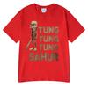Tung Tung Tung Sahur Lustiges Italienisches Gehirnfäule Baseballschläger Meme T-Shirt Unisex Kleidung Mode T-Shirts Unisex Sommer Rundhals T-Shirt