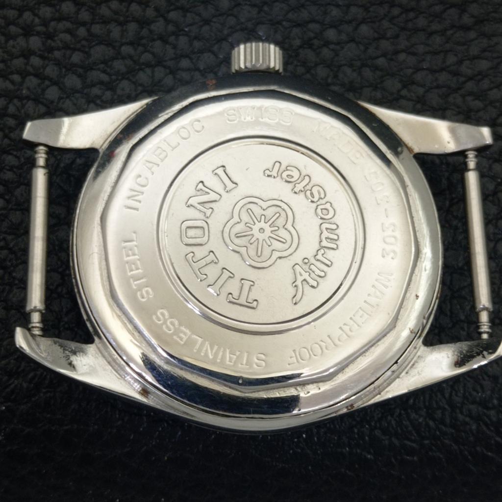 TITONI AIRMASTER TITOFLEX VINTAGE HAND-WINDING SWISS MENS WHITE WATCH a703245-1 R213a-a703245