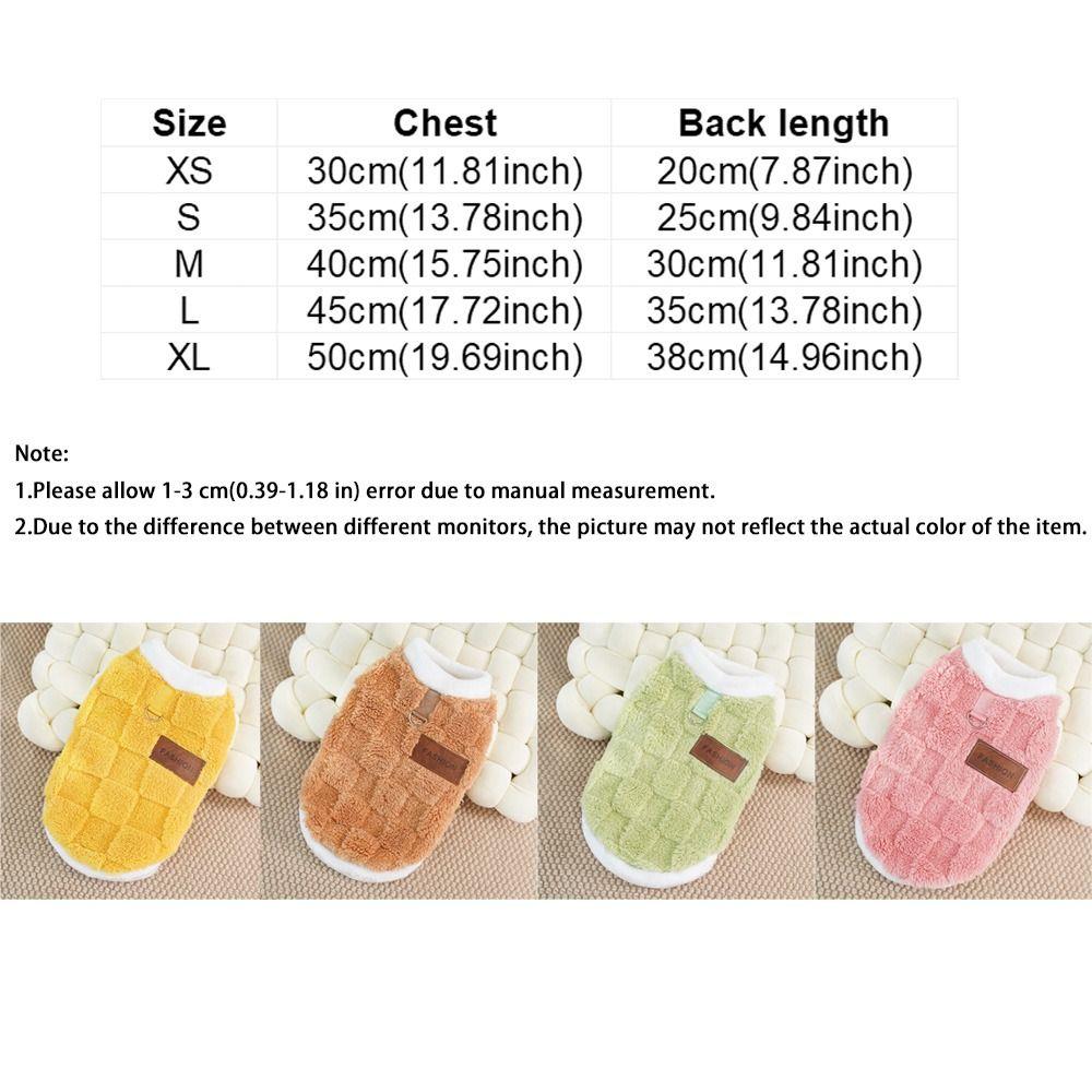 Fashion Velvet Winter Dogs Clothes Comfortable Pullover Vest Dog Warm Sweater Soft Dog Plaid Coat Walking