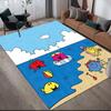 Mr. Men and Little Miss2 Flannel Pattern Square Carpet,Area Rug,Carpet Rug for Living Room Bedroom Sofa Playroom Decor,Non-slip Floor Mat