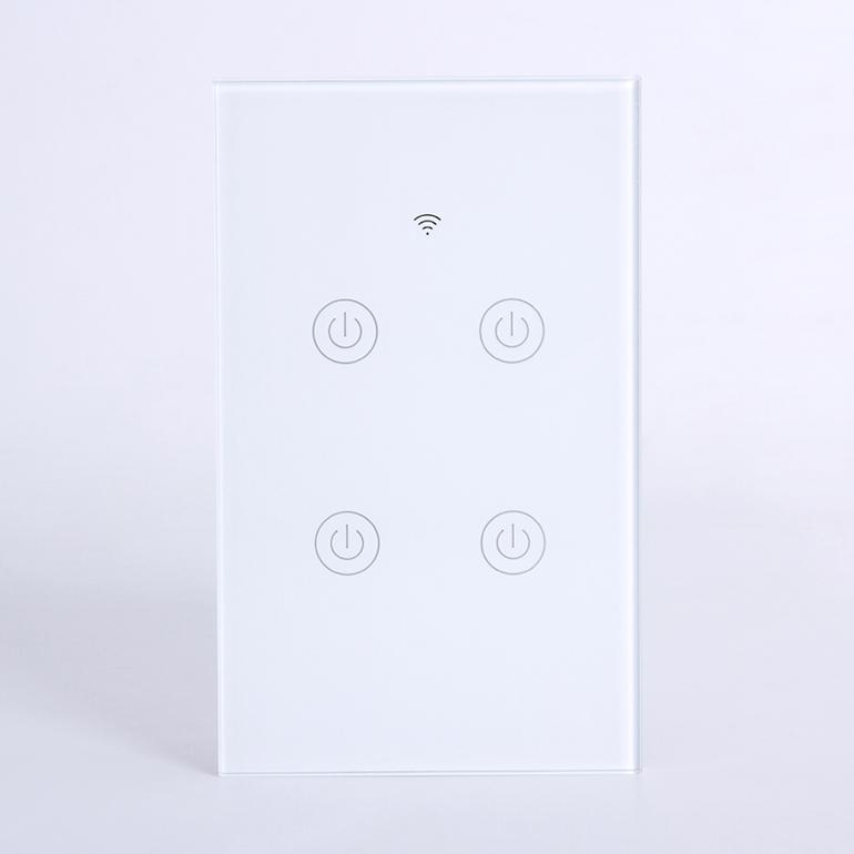 HomeKit US WIFI Smart Touch Light Electrical Switch Smart Wifi Wall Touch Switch 1/2/3/4 Gang Glass Panel