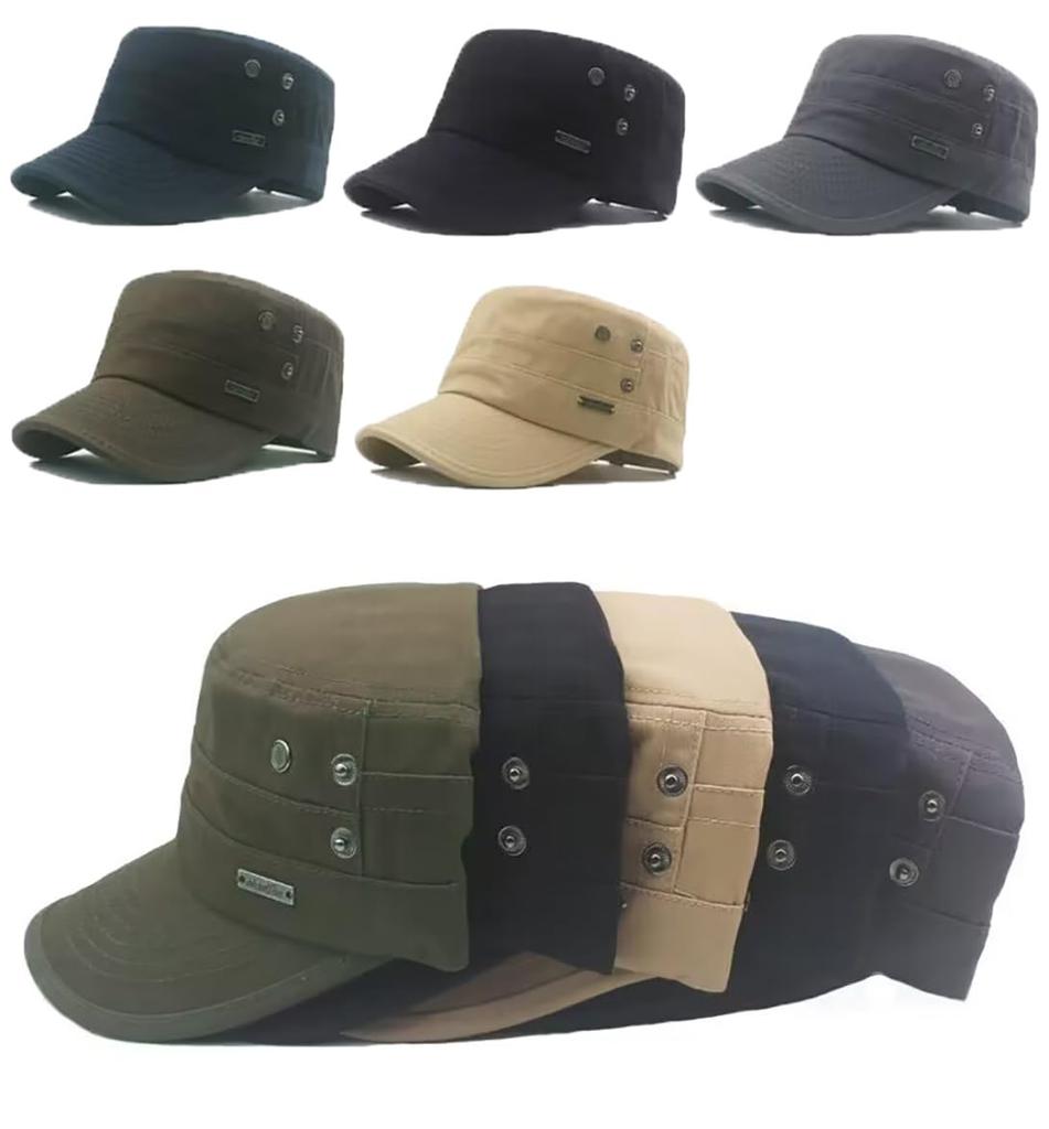 LOJAX Cotton Work Large Deep Stylish Unisex Men's Cap, Size, Fit, Hat, (Army Green)