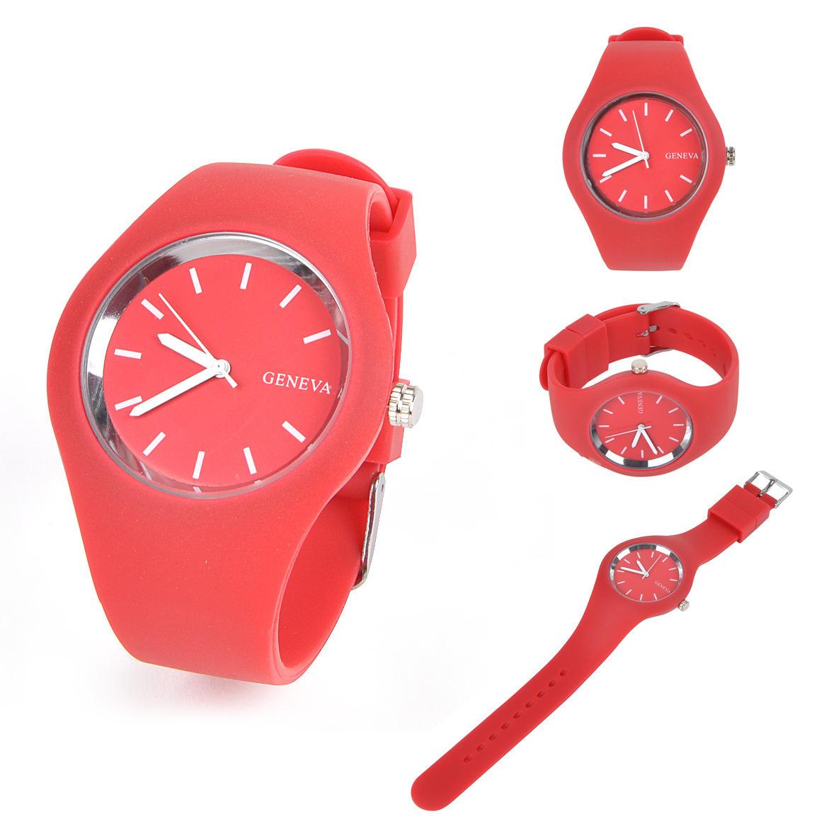 Fashion Ultra-Thin One-Piece Silicone Watch Geneva Women S Silicone Watch One-Piece Day Baby Children S Watch