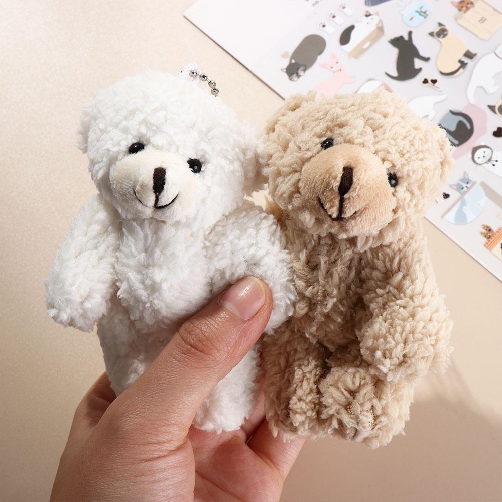 Soft Christmas Bear Doll Bear Scarf Flower Christmas Bear Plush Pendant Couple