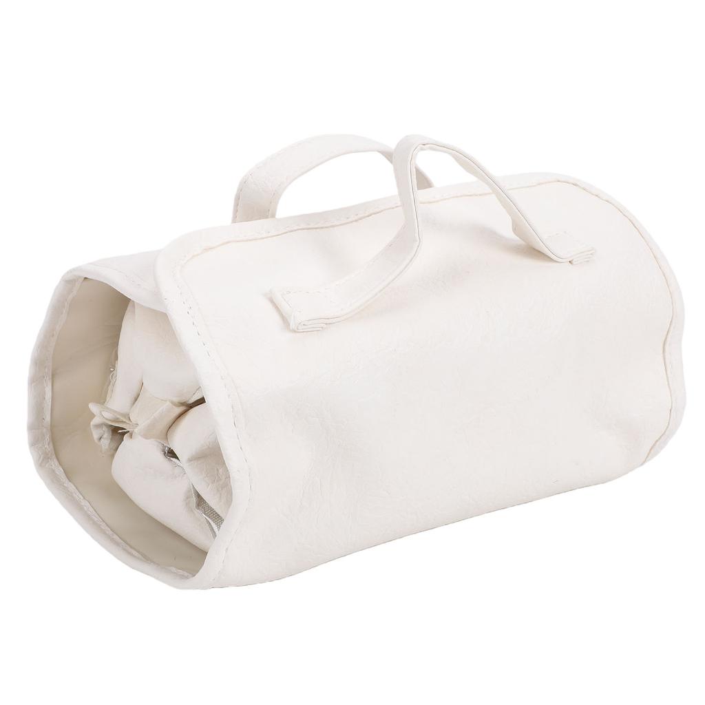 4 in 1 Hanging Roll Up Makeup Bag for Women Water Proof 4 Removable Storage Toiletry Bag Milk Apricot