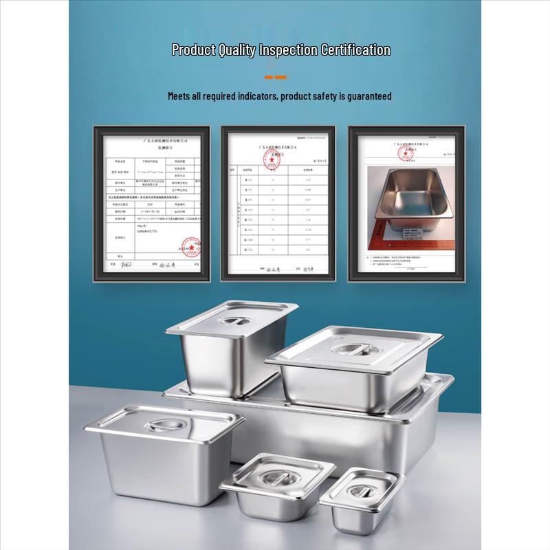 Youxia 304 Stainless Steel Rectangular Food Pan with Lid