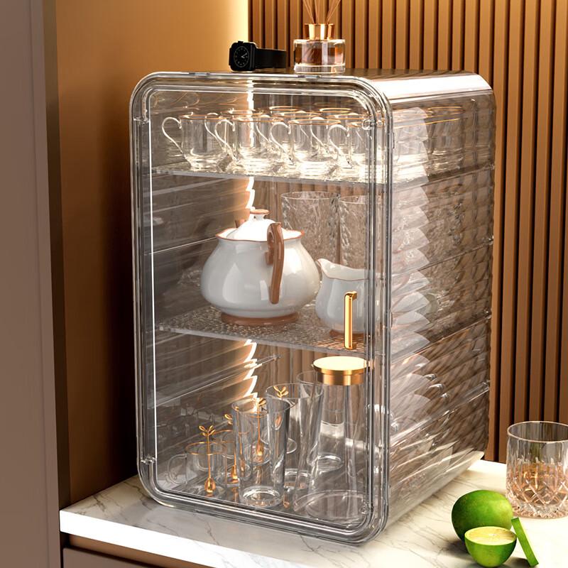 Weipello Transparent 3-Layer Dustproof Desktop Cup Organizer