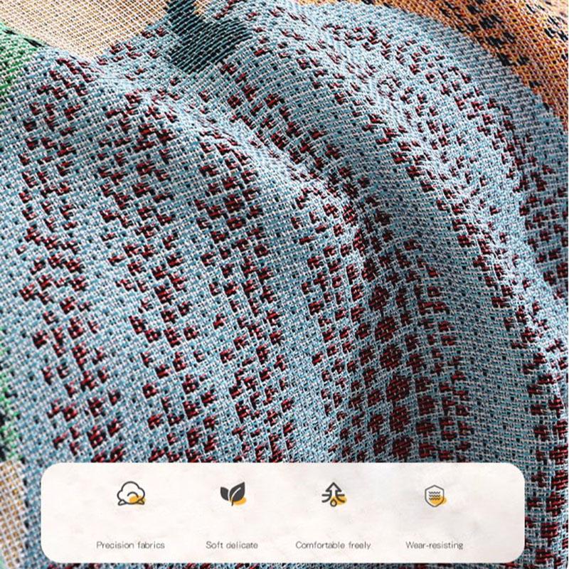 Kürbisbedrucktes Sofatuch mit Quasten Luxuriöse Vollabdeckung Pflegeleichte Ecksofa-Abdeckungen Hautfreundliches Sofatuch für Home Office