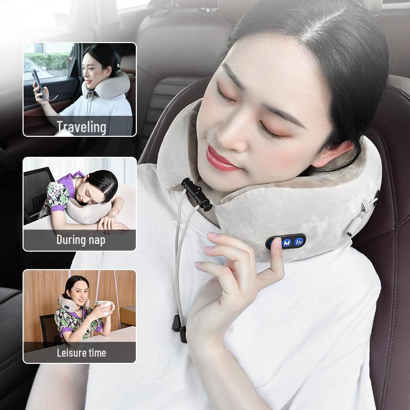 Electric U-Shaped Memory Foam Car Neck and Cervical Pillow